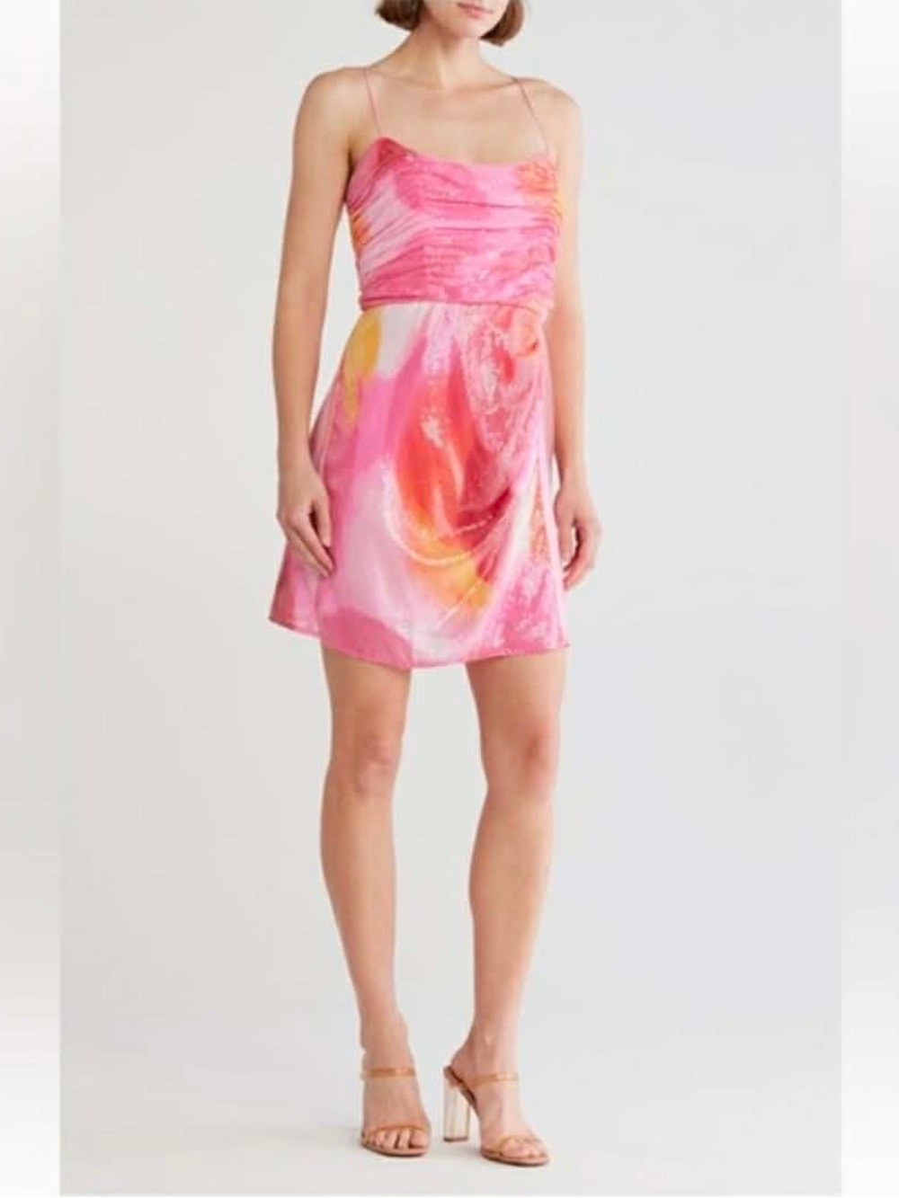 Hutch Luxe Sequin Minidress - pink multi-color & allover sequins - Size 4